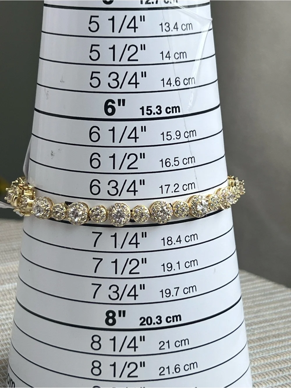 Gold Round cz  circular Station Bracelet